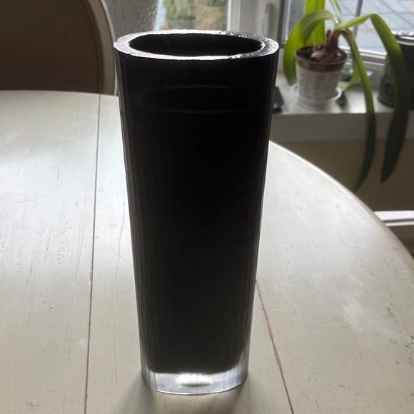 Elegant Black Glass Vase